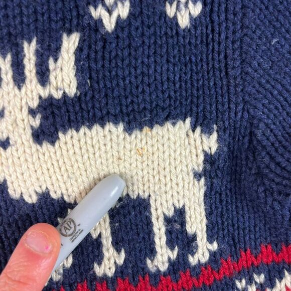 Vtg Polo Ralph Lauren Cotton Wool Fair Isle Moose AOP Knitted Sweater Youth 6 - Picture 5 of 11